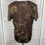 Requirements  Mesh Overlay Tee with Flocked Floral Print Brown/Multi-XL Photo 1