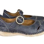 Josef Seibel Fergey 80 Mary Jane Leather Shoes W Buckle Strap Blue EU 37 / US 6 Photo 4