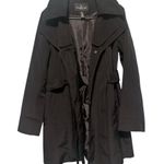 London Fog Black Trench Coat Women’s Size M Classic Button Front Belted Jacket Photo 1