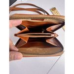 Dooney & Bourke Vintage Dooney & Bourke Square Zip-Along Crossbody Wallet Pebble Dark Green Tan Photo 8