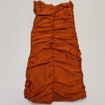 Tiger Mist  Dress Womens Small Orange Matteo Ruched Strapless Mini Photo 4