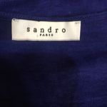 Sandro  Women's 100% Linen Blue Short Sleeve Top 1 S Photo 6