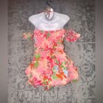 GB Pink Multicolor Floral Halter Romper Size Small Off shoulder Sleeve Photo 1