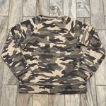 J.Crew NEW women's small gray/cream camo sweatshirt top Photo 3