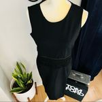 Carmen Marc Valvo Ponte Scoop Neck Dress, Black Size: 10, Fringe Dress NWT Photo 8