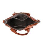 Brown Crocodile Embossed Faux Leather Crossbody Bag Tan Photo 3