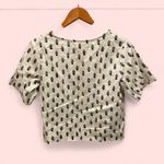 Banana Republic Cute creamy linen print crop short sleeve top scoop neck Photo 2