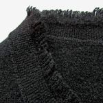 J.Crew NWT Cashmere Fringe-trim Sweater Lady Jacket in Black Ivory Stripe XXL Photo 6