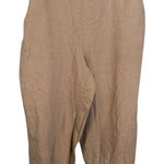 Flax  Womens 100% Linen Tan Pull On Cropped‎ Tapered Pants Photo 0