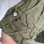 Tahari  100% Linen Lagenlook Green Top Blouse Shirt Button Front Small Photo 2