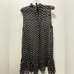 Lulus  Dress XL Black White Chiffon Embroidered Floral Sheer High Neck Photo 4