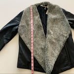 Mystree | Pia Black Vegan Leather Jacket with Faux Fur Lined Lapel Small NWT Photo 6
