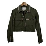 Anthropologie  Pilcro Embroidered Utility Cropped Jacket Size XS‎ NWT Photo 4