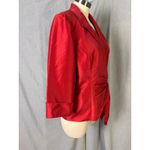Alex Evenings Red Red Shantung Satin Wrap Blazer Top Bow Holiday Cocktail L Photo 5