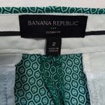 Banana Republic Sloan Kelly Green Geometric Print Woven Skinny Trouser Pants Photo 7