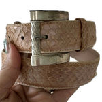 The Ritz Accessory Collection Vintage Women's Tan Genuine Snake Skin Belt S Photo 0