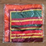 NWOT Vintage Striped Colorblock Square Scarf Orange Photo 2