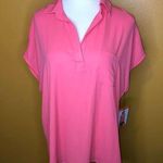 Pleione  Pink V-Neck Shirt, NWT, XXL Photo 0