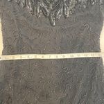 Laurence Kazar Vintage Black Short Sleeve Beaded Sequined Midi Cocktail Dress Sm Photo 12