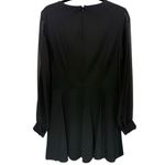 CeCe NWT  Sheer Sleeve‎ Tie Neck Ponte Knit Dress Black Size 12 Minimalist Photo 1