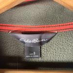 Eddie Bauer  Fleece Pullover Mens Small Snap Button Pocket Olive‎ Green Beige Photo 3