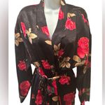 Victoria's Secret VTG Victoria’s Secret SILK Belted Floral Robe Sz XS Valentines Sexy Boudoir Photo 3