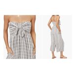 L*Space Riri Strapless Wide‑Leg Jumpsuit XS Gray White Stripe Smocked tie Photo 1