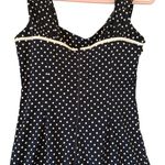 Hell Bunny  Vixen Navy White Polka Dot Playsuit, Sz M Photo 5