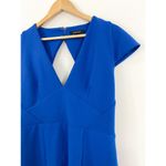 Karen Millen Women's Royal Cobalt Blue Dress sz 12 Curve Figure Form Cap Sleeve Photo 5