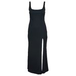 BHLDN  Blake Square Neck Stretch Crepe Gown, Black, XL Photo 4