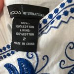 MODA INTERNATIONAL Grecian Embroidered Floral Cotton Dress, Size 2 Blue Photo 6
