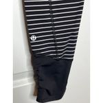 Lululemon  Runday Crop Size 10 Parallel Stripe Black White Zipper Ankle Photo 6
