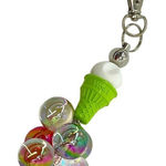 Keychain purse charm Beaded Keychain For Women, Silicone bead ice cream cone bal Green Photo 0