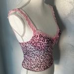 Romwe Pink Animal Print Lace Camisole Photo 1