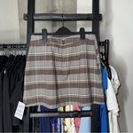 Topshop Brown Blue Plaid Pleated Micro Mini Preppy Skirt Photo 8