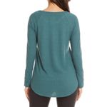 Chaser  Waffle Knit Button Cuff Top – Teal – Size Small EUC Casual Fall Layer Photo 1