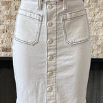 J.Crew J.Cew Denim Button-front Skirt in White Wash Pencil Skirt Size 23 NWT Photo 0