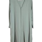 COS  Green Dropwaist Shirt Midi Dress Button Front Long Sleeve EU 44 US 10/12 Photo 1
