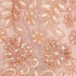 NWT Katherine Kelly Lace Dress Sheath Mesh Overlay Sequin in Peach Pink Size 2 Photo 1