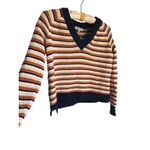 Madewell Arden V-Neck Crop Striped Pullover Sweater XXS Cozy Fall Preppy Twee Photo 5