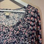 Lucky Brand Women’s Navy Blue Pink Floral Bohemian Boho Cotton Modal Top XS Photo 5