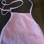 Hollister Pink Smocked Front Halter Crop Tank with Back Tie Medium Photo 4