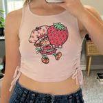 Strawberry Shortcake Pink Strawberry Graphic Tank Top, Sleeveless Top, size L Size L Photo 0