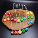 Handmade Blue M&M Jewelry Set- Necklace and Earrings Photo 3