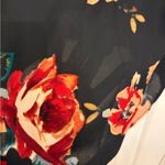 Le lis Black Mixed Media Long Sleeve Top w/ Floral Back Panel Asym S Photo 2