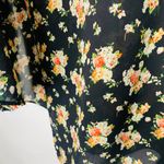 Forever 21 Dark Floral Blouse Long Sleeve Chiffon Sz Small Photo 8