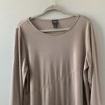 Chico's  Travelers Womens Size Large Beige Gold Shimmer Asymmetrical Tunic Top Photo 1