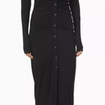 Good American  Good Touch Ruched Midi Dress in Black, Size 1 New w/Tag Photo 0