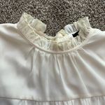 Gaovot Chiffon Dress Cream Long Sleeve Ruffled Neckline Tie Back Boho Size Small Photo 1