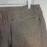 Eileen Fisher Wide Leg Crop Linen Pants Size M Brown Zip Pockets Italian Photo 3
